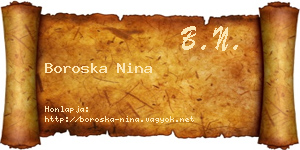 Boroska Nina névjegykártya