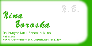 nina boroska business card